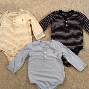 3 baby boy gap long sleeve bodysuits